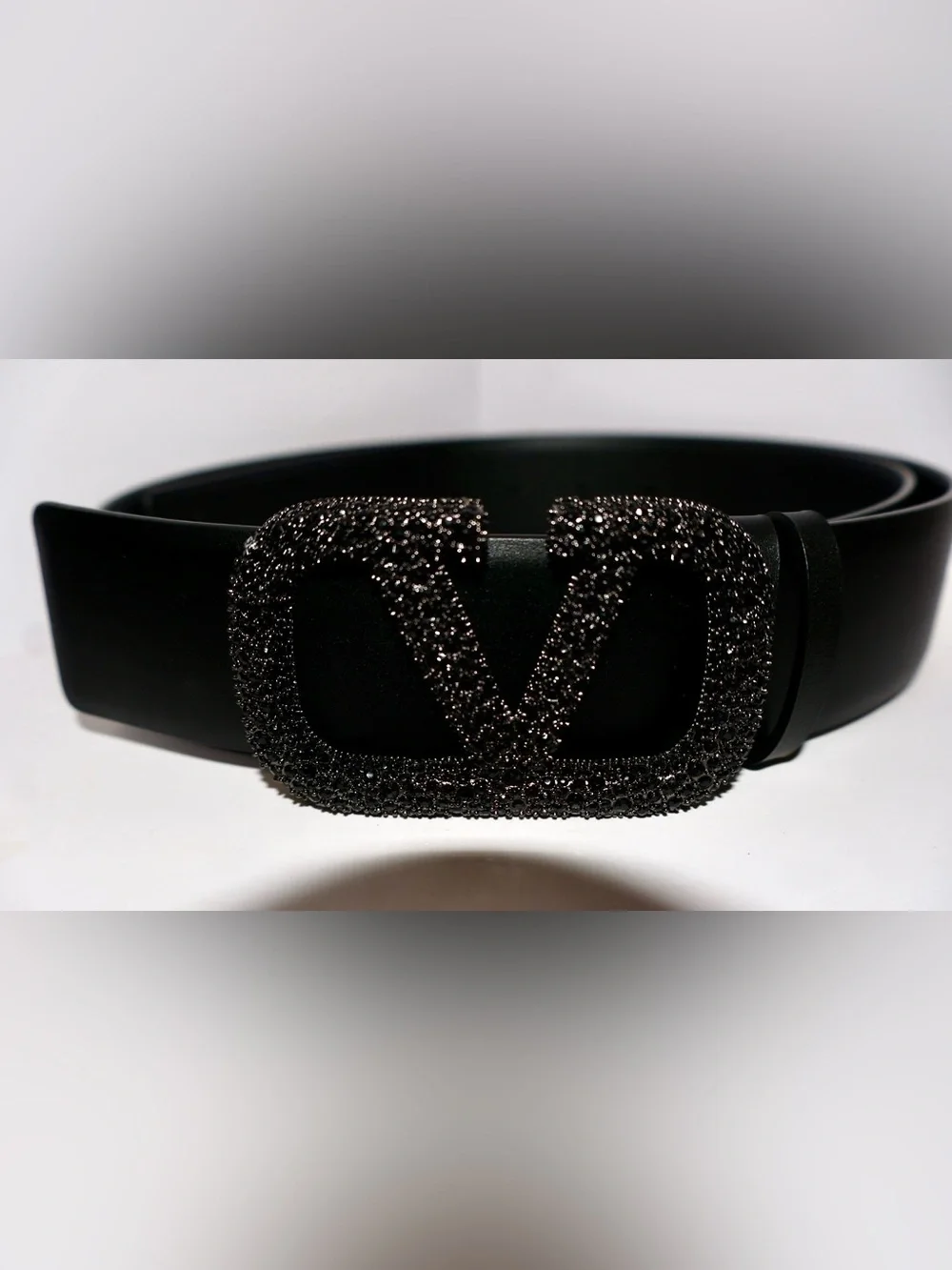 Valentino Black Crystal-Embellished V-Logo Sunglasses